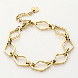 Stainless Steel Abstract Link Bracelet