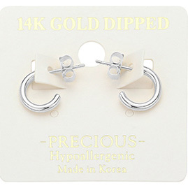 14K White Gold Dipped Hypoallergenic Mini Hoop Earrings