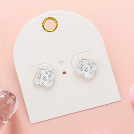 Metal Quatrefoil Stud Earrings