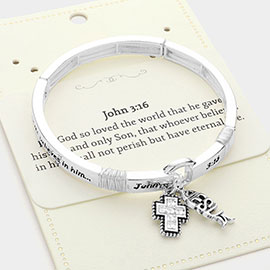 JOHN 3:16 Message Stretch Charm Bracelet