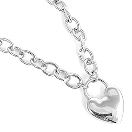 Metal Heart Lock Pendant Necklace