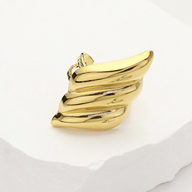 Stainless Steel Ribbed Wing Adjustable Ring