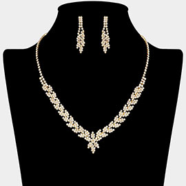 Rhinestone Paved Marquise Shape Necklace