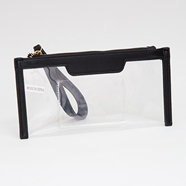 Transparent Flap Wristlet Pouch / Clutch Bag