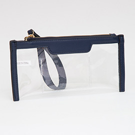 Transparent Flap Wristlet Pouch / Clutch Bag