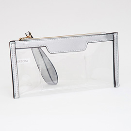 Transparent Flap Wristlet Pouch / Clutch Bag