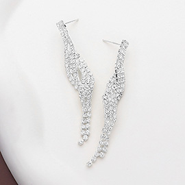 Rhinestone Paved Dropdown Evening Earrings