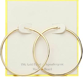 18K Gold Filled Hypoallergenic Hoop Earrings