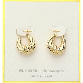 18K Gold Filled Hypoallergenic Mini Doorknocker Pin Catch Earrings