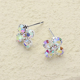 Flower Stone Stud Earrings