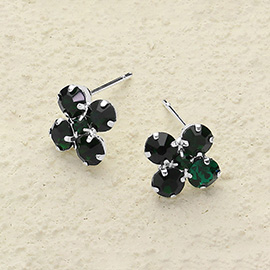 Flower Stone Stud Earrings