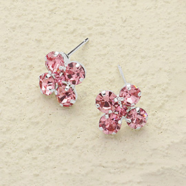 Flower Stone Stud Earrings