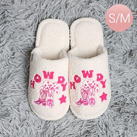 Howdy Embroidered Soft Home Indoor Floor Slippers