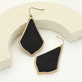 Wooden Teardrop Dangle Earrings