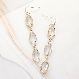 Marquise Stone Cluster Link Dropdown Dangle Earrings