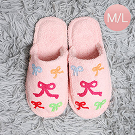 Multi Ribbon Embroidered Soft Home Indoor Floor Slippers