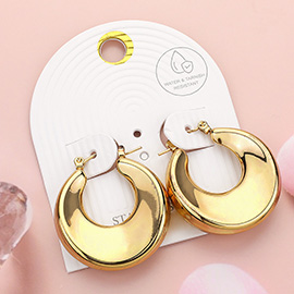 Stainless Steel Hoop Pin Catch Earrings