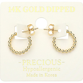 14K Gold Dipped Hypoallergenic Bubble Mini Hoop Earrings