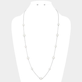 Pearl Station Long Necklace