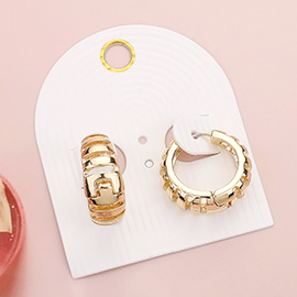 Metal Cutout Huggie Hoop Earrings