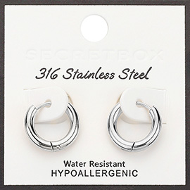 SECRET BOX_Stainless Steel Huggie Hoop Earrings