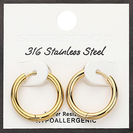 SECRET BOX_Stainless Steel Huggie Hoop Earrings