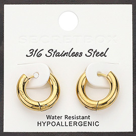 SECRET BOX_Stainless Steel Huggie Hoop Earrings