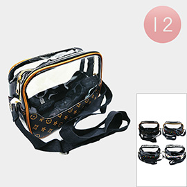 12PCS - Transparent Rectangular Crossbody Bags