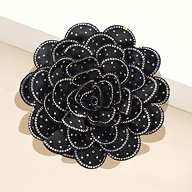 Bling Studded Flower Brooch / Hair Clip