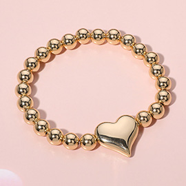 Metal Heart Pointed Ball Stretch Bracelet