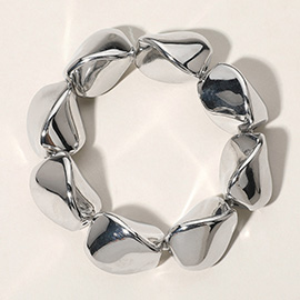 Metal Pebble Stretch Bracelet