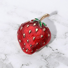 Enamel Strawberry Magnetic Brooch