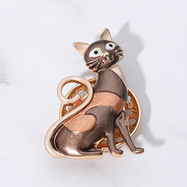 Colored Metal Cat Magnetic Brooch