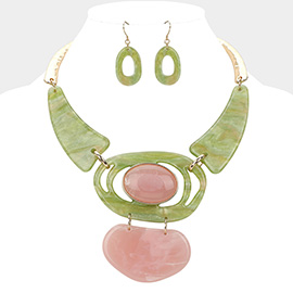 Abstract Celluloid Acetate Statement Necklace