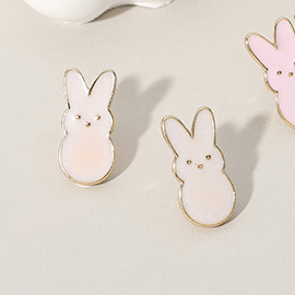 Enamel Easter Bunny Stud Earrings