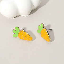 Enamel Carrot Stud Earrings