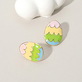 Enamel Decorated Easter Egg Stud Earrings