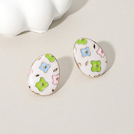 Enamel Decorated Easter Egg Stud Earrings