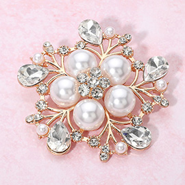 Pearl Flower Pin Brooch