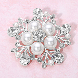 Pearl Flower Pin Brooch