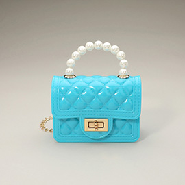 Pearl Handle Mini Jelly Hand Bag / Crossbody Bag