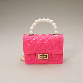 Pearl Handle Mini Jelly Hand Bag / Crossbody Bag