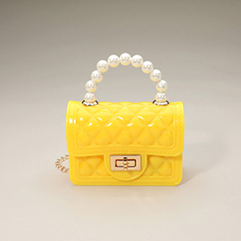 Pearl Handle Mini Jelly Hand Bag / Crossbody Bag