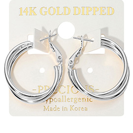 14K Gold Dipped Hypoallergenic Double Hoop Earrings