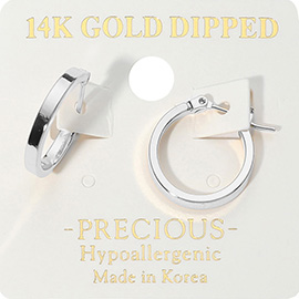 14K Gold Dipped Hypoallergenic Hoop Pin Catch Earrings