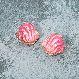 Pearl Confetti Glittered Tropical Fish Stud Earrings