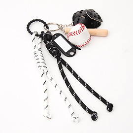 Baseball Name Tag Key Chain / Bag Charm