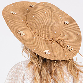 Daisy Pearl Deco Wide Floppy Sun Hat