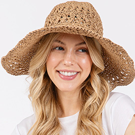 Crochet Straw Sun Hat