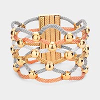 Lattice Metal Mesh Ball Magnetic Bracelet